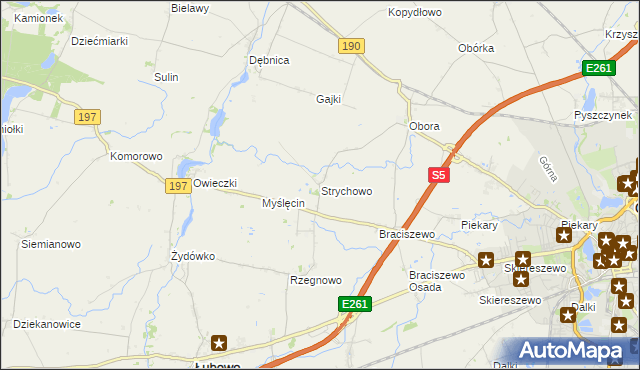 mapa Strychowo, Strychowo na mapie Targeo