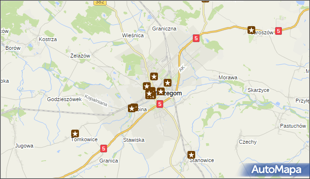 mapa Strzegom powiat świdnicki, Strzegom powiat świdnicki na mapie Targeo