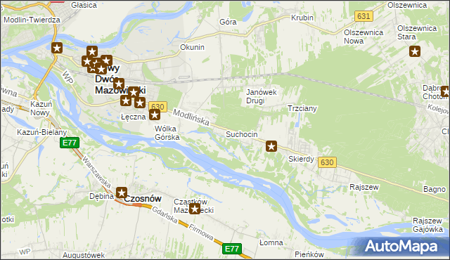 mapa Suchocin gmina Jabłonna, Suchocin gmina Jabłonna na mapie Targeo