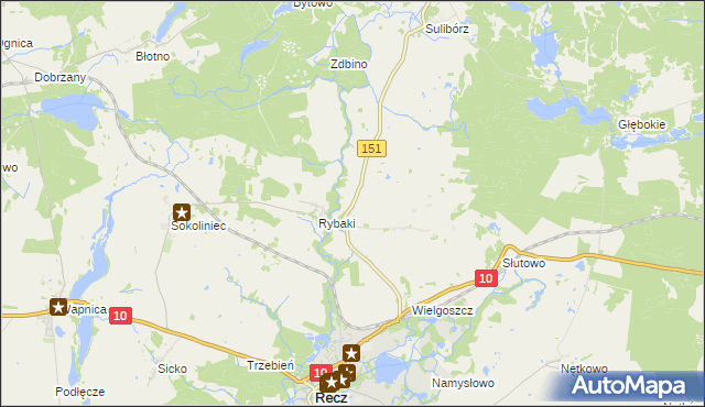 mapa Suliborek, Suliborek na mapie Targeo