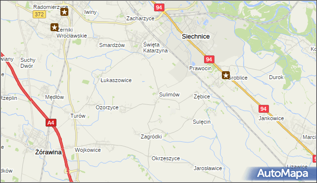 mapa Sulimów gmina Siechnice, Sulimów gmina Siechnice na mapie Targeo