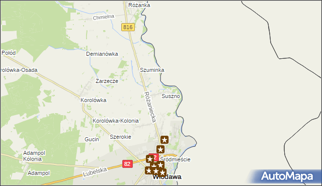 mapa Suszno, Suszno na mapie Targeo