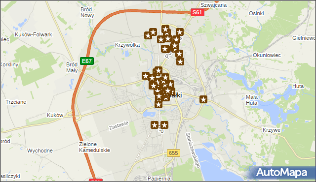 mapa Suwałk, Suwałki na mapie Targeo