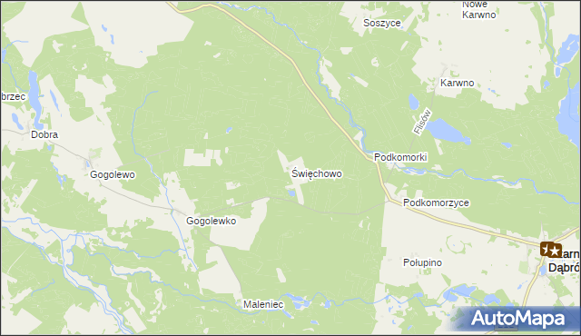 mapa Święchowo, Święchowo na mapie Targeo