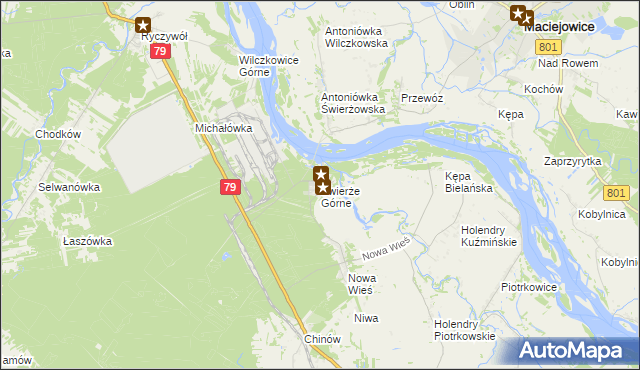 mapa Świerże Górne, Świerże Górne na mapie Targeo