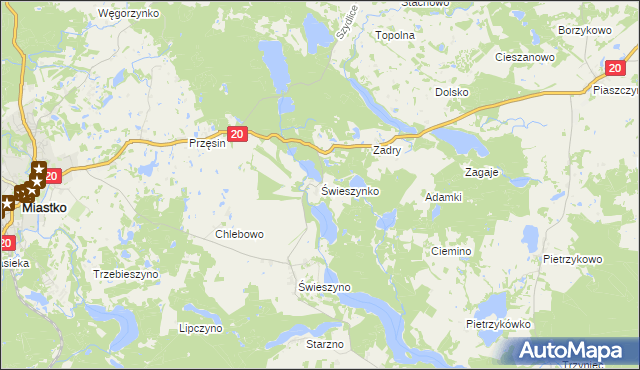 mapa Świeszynko, Świeszynko na mapie Targeo