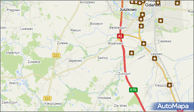 mapa Świńcz, Świńcz na mapie Targeo