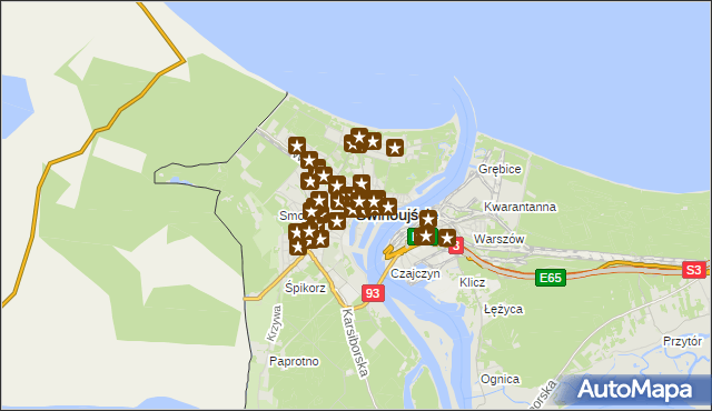 mapa Świnoujście, Świnoujście na mapie Targeo