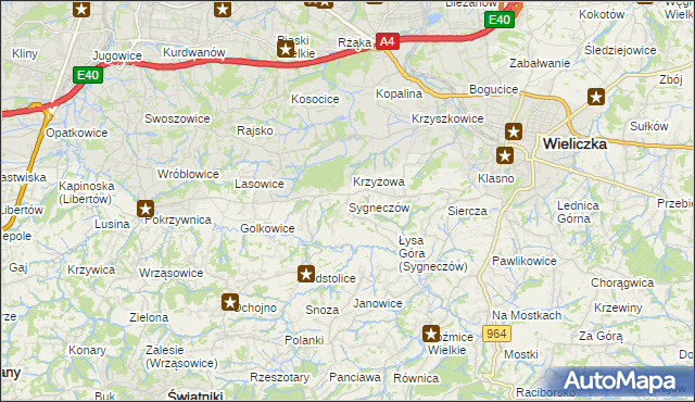 mapa Sygneczów, Sygneczów na mapie Targeo