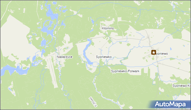 mapa Sypniewko, Sypniewko na mapie Targeo