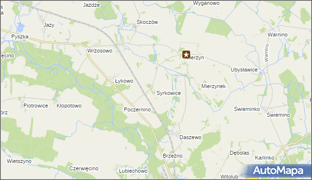 mapa Syrkowice, Syrkowice na mapie Targeo