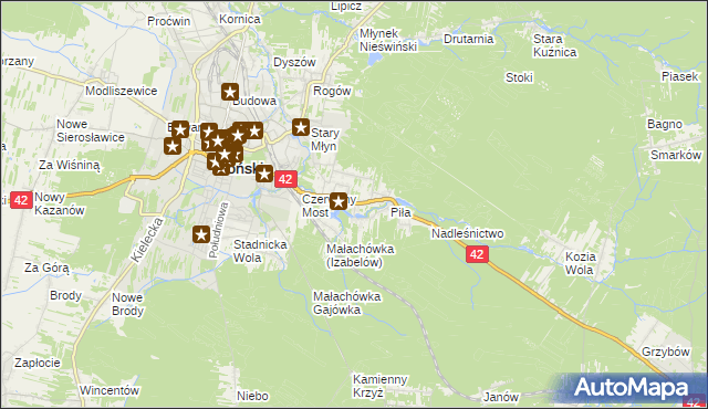mapa Szabelnia, Szabelnia na mapie Targeo