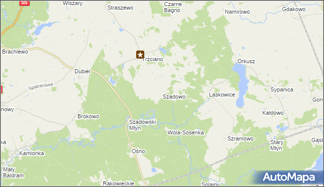 mapa Szadowo, Szadowo na mapie Targeo