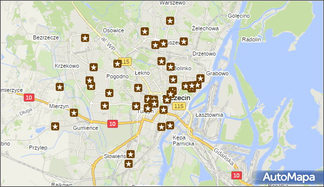 mapa Szczecina, Szczecin na mapie Targeo