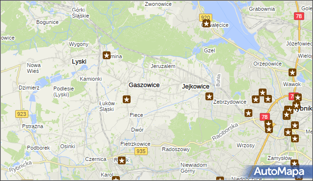 mapa Szczerbice, Szczerbice na mapie Targeo