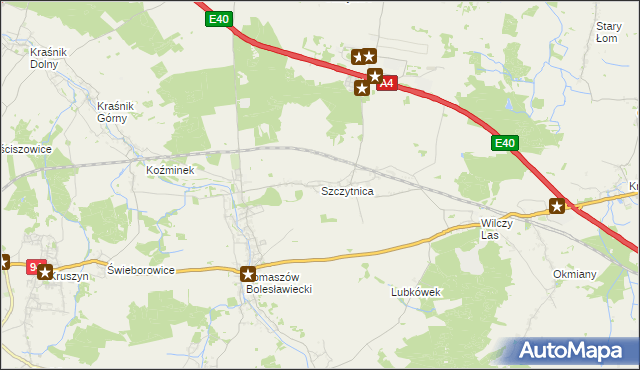 mapa Szczytnica, Szczytnica na mapie Targeo