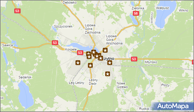 mapa Szczytno, Szczytno na mapie Targeo