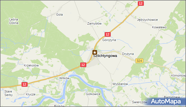 mapa Szlichtyngowa, Szlichtyngowa na mapie Targeo