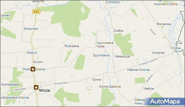 mapa Szychowice, Szychowice na mapie Targeo