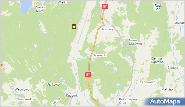 mapa Szymanki, Szymanki na mapie Targeo