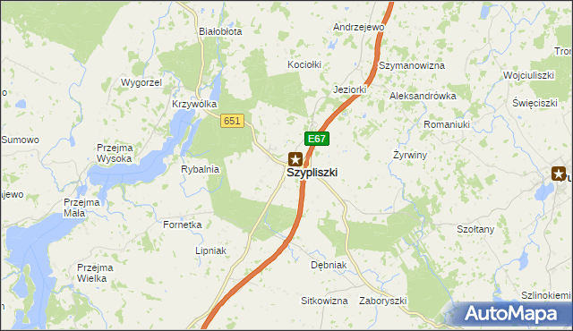 mapa Szypliszki, Szypliszki na mapie Targeo