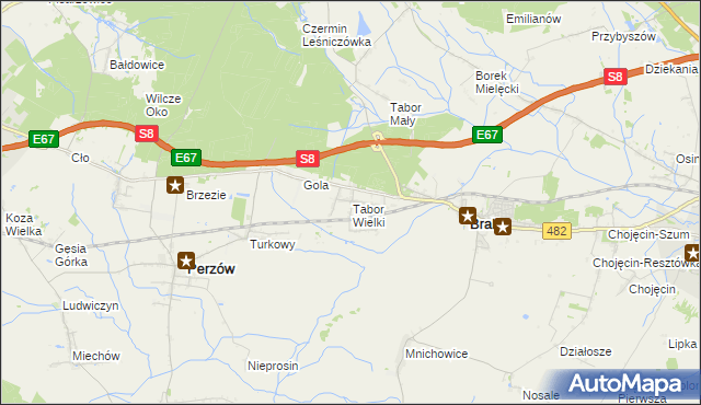 mapa Tabor Wielki, Tabor Wielki na mapie Targeo