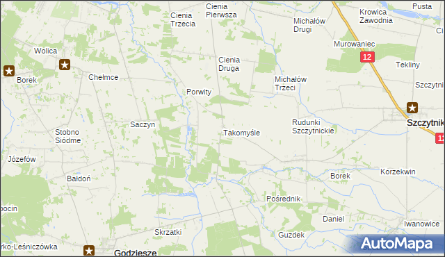 mapa Takomyśle, Takomyśle na mapie Targeo