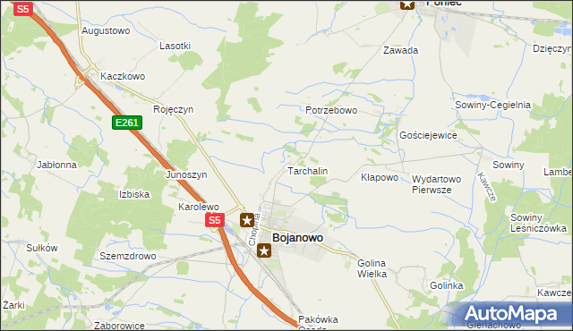 mapa Tarchalin, Tarchalin na mapie Targeo