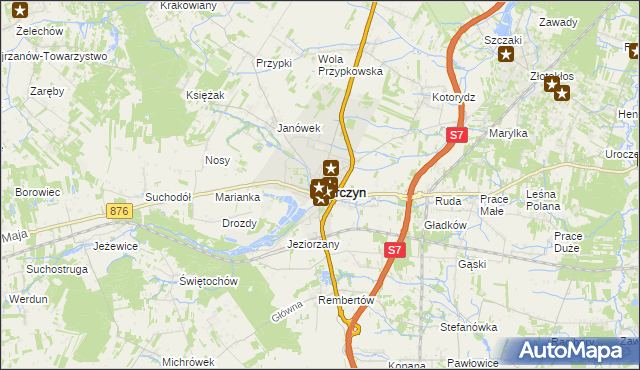 mapa Tarczyn powiat piaseczyński, Tarczyn powiat piaseczyński na mapie Targeo