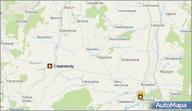 mapa Targowica, Targowica na mapie Targeo