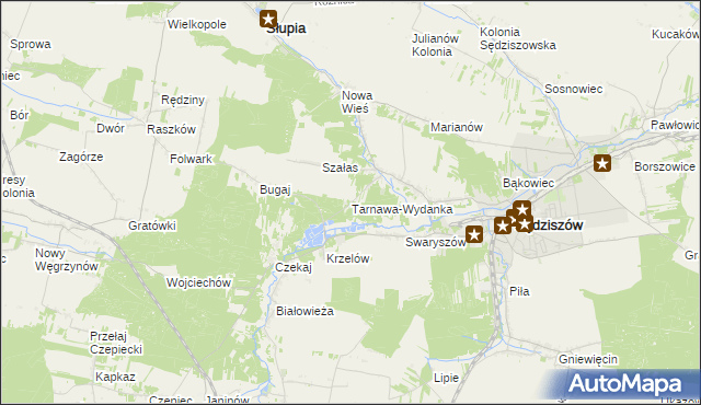 mapa Tarnawa-Wydanka, Tarnawa-Wydanka na mapie Targeo