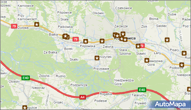 mapa Tenczynek, Tenczynek na mapie Targeo