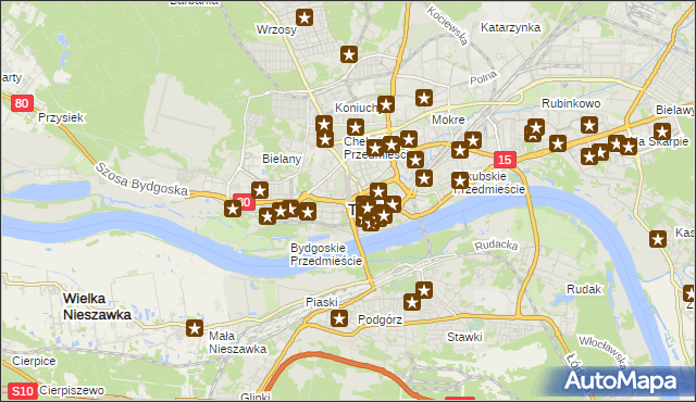 mapa Torunia, Toruń na mapie Targeo