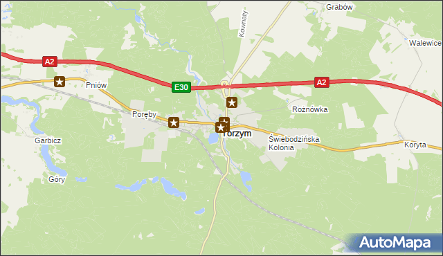 mapa Torzym, Torzym na mapie Targeo