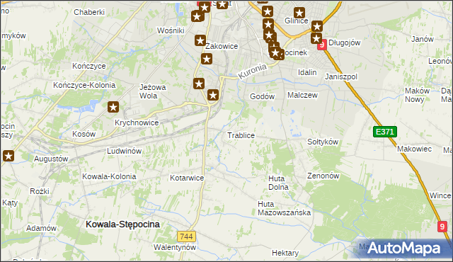 mapa Trablice, Trablice na mapie Targeo