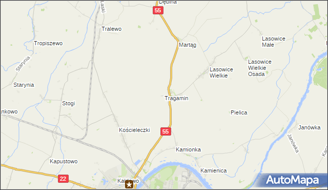 mapa Tragamin, Tragamin na mapie Targeo