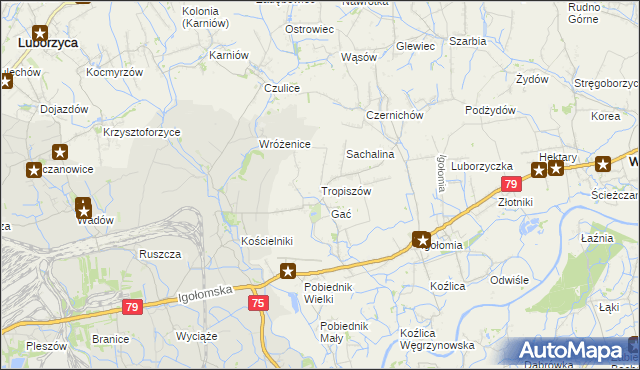 mapa Tropiszów, Tropiszów na mapie Targeo