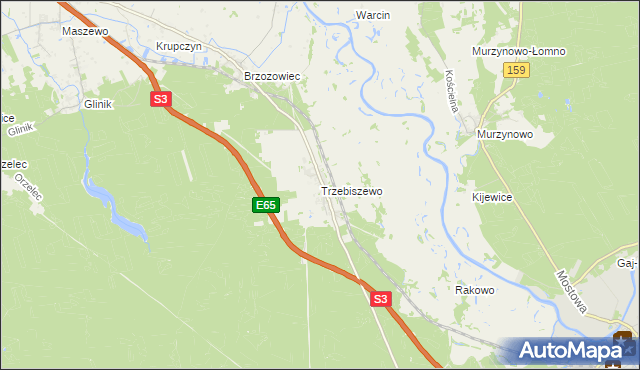 mapa Trzebiszewo, Trzebiszewo na mapie Targeo