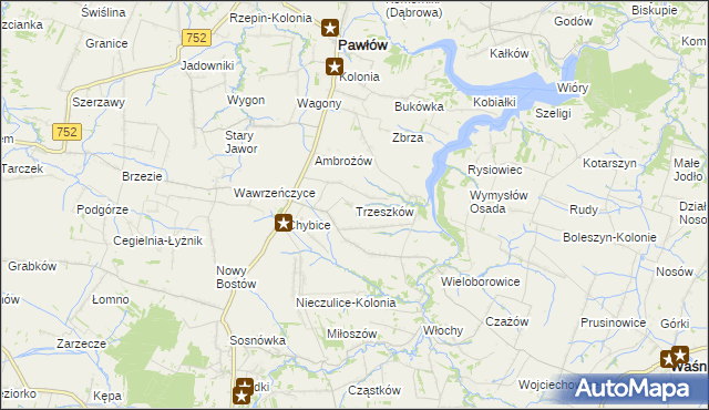 mapa Trzeszków, Trzeszków na mapie Targeo