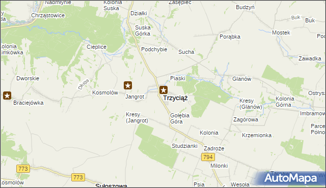 mapa Trzyciąż, Trzyciąż na mapie Targeo