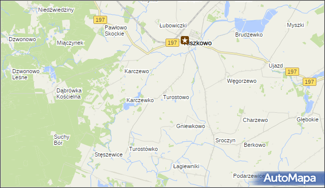 mapa Turostowo, Turostowo na mapie Targeo