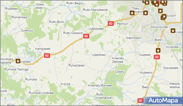 mapa Ujazdowo gmina Ciechanów, Ujazdowo gmina Ciechanów na mapie Targeo