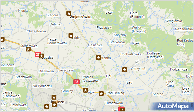 mapa Ustrobna, Ustrobna na mapie Targeo