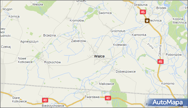 mapa Walce, Walce na mapie Targeo