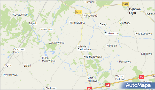 mapa Wielkie Radowiska, Wielkie Radowiska na mapie Targeo