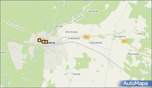 mapa Wierzbnik gmina Czarne, Wierzbnik gmina Czarne na mapie Targeo