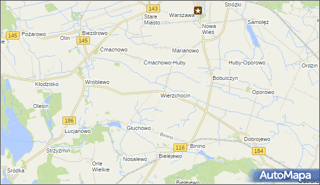 mapa Wierzchocin, Wierzchocin na mapie Targeo