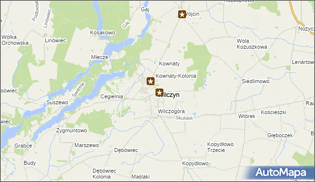mapa Wilczyn powiat koniński, Wilczyn powiat koniński na mapie Targeo