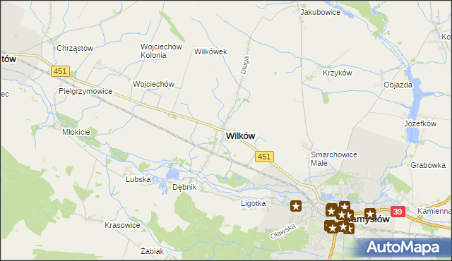 mapa Wilków powiat namysłowski, Wilków powiat namysłowski na mapie Targeo