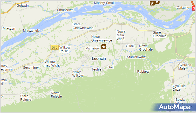 mapa Wincentówek gmina Leoncin, Wincentówek gmina Leoncin na mapie Targeo